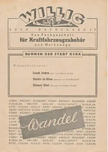 Bühnen der Stadt Gera, Walter Brandt: Programmheft Gherardo Gherardi O DIESE KINDER Bühnen der Stadt Gera ca. 1946. 