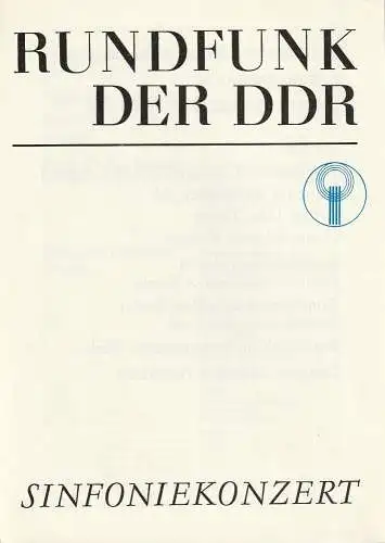 Rundfunk der DDR: Programmheft RUNDFUNK DER DDR SINFONIEKONZERT  5. ANRECHTSKONZERT 7. März 1983 Metropol-Theater. 