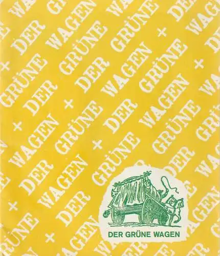 Der Grüne Wagen,Theater auf Tournee, William Dieterle, Günther Fuhrmann, Walter Hofmeister: Programmheft N. Richard Nash DER REGENMACHER Der Grüne Wagen 1968. 