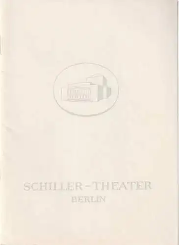 Schiller-Theater Berlin, Boleslaw Barlog, Albert Beßler: Programmheft William Shakespeare WIE ES EUCH GEFÄLLT Spielzeit 1961 / 62 Heft 118. 