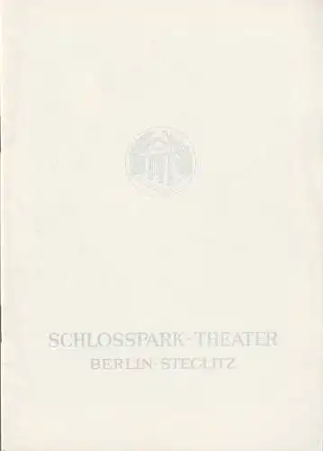 Schlosspark Theater, Boleslaw Barlog, Albert Beßler: Programmheft Eugene Ionesco DER KÖNIG STIRBT Spielzeit 1964 / 65 Heft 122. 