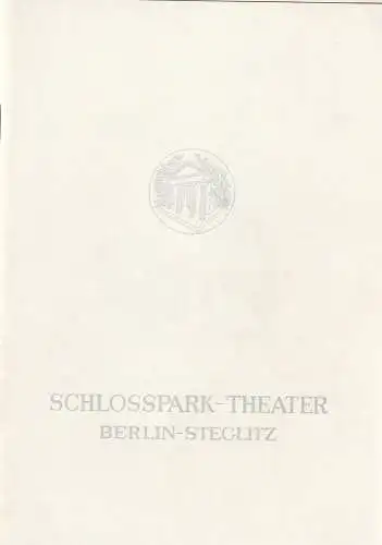 Schlosspark Theater, Boleslaw Barlog, Albert Beßler: Programmheft Carl Sternheim DIE HOSE Spielzeit 1963 / 64 Heft 112. 