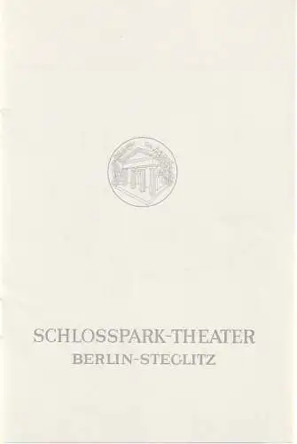 Schlosspark-Theater, Berlin-Steglitz, Boleslaw Barlog, Albert Beßler: Programmheft Samuel Beckett DAS LETZTE BAND Spielzeit 1969 / 70 Aufführung der Schiller Theater Werkstatt. 