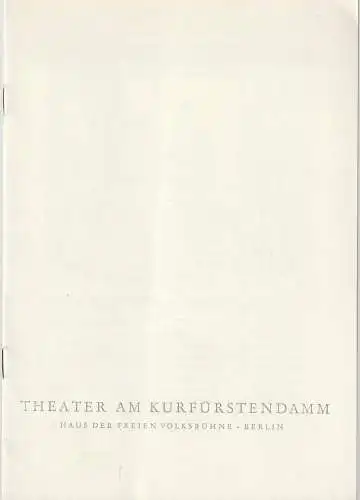 Theater am Kurfürstendamm, Bernhard Specht: Programmheft Arthur Miller DER TOD EINES HANDLUNGSREISENDEN  ab 6. Oktober 1961 Spielzeit 1961 / 62  Berliner Festwochen 1961 ( Death of a Salesman ). 