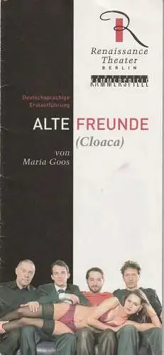 Neue Theater-Betriebs GmbH, Berlin, Horst-H. Filohn, Gundula Reinig, Cornelia Franck: Programmheft Maria Goos ALTE FREUNDE  Premiere Hamburger Kammerspiele 4. Februar 2009  ( Colaca ). 
