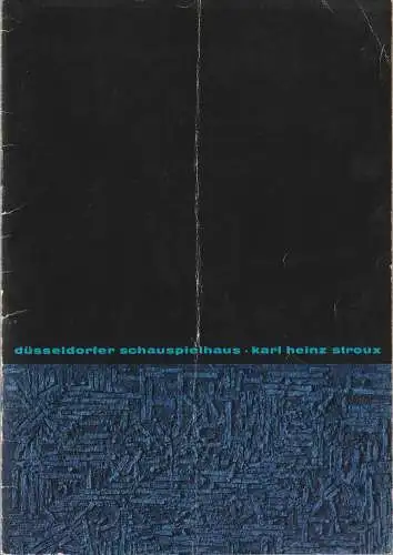Düsseldorfer Schauspielhaus, Karl Heinz Stroux: Programmheft Gerhart Hauptmann VOR SONNENUNTERGANG Düsseldorf 1961. 
