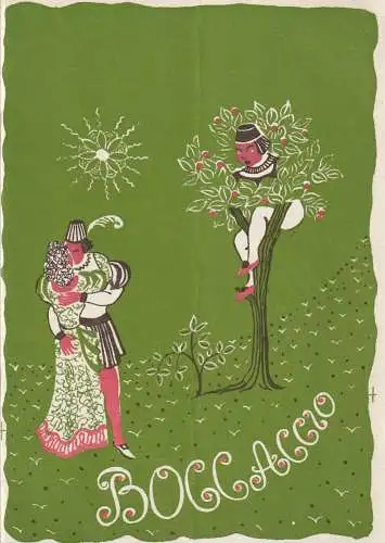 Städtische Bühnen Quedlinburg, Rolf Thieme, Hellmut Gebler: Programmheft Franz von Suppe BOCCACCIO Bühnen Quedlinburg 1956. 