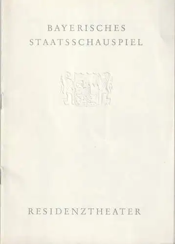 Bayerisches Staatsschauspiel Helmut Henrichs, Dieter Hackemann: Programmheft Sean O'Casey DER PFLUG UND DIE STERNE Residenztheater 1966. 