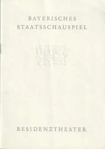 Bayerisches Staatsschauspiel Helmut Henrichs, Dieter Hackemann: Programmheft Gerhart Hauptmann DIE RATTEN Premiere 31. März 1966 Residenztheater Blätter des Bayerischen Staatsschauspiels. 