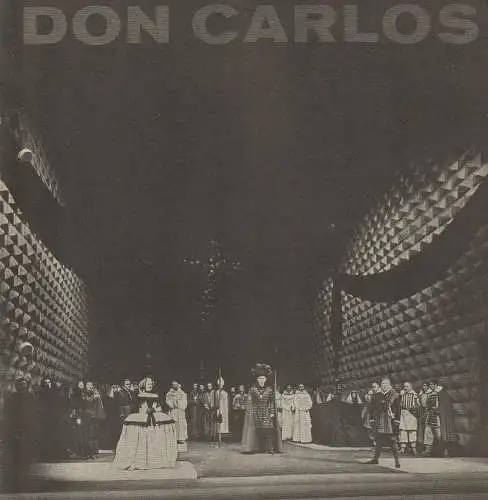 Württembergische Staatstheater Stuttgart: Programmheft Giuseppe Verdi DON CARLOS 15. Juli 1966 Großes Haus. 