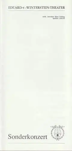 Eduard-von-Winterstein-Theater Annaberg, amt. Intendant Klaus Vorberg, Michael Eccarius: Programmheft SONDERKONZERT KLAVIERABEND MIT SIBYLLA JOEDICKE 26. April 1993 Eduard-von-Winterstein-Theater Spielzeit 1992 / 93 Heft 17. 