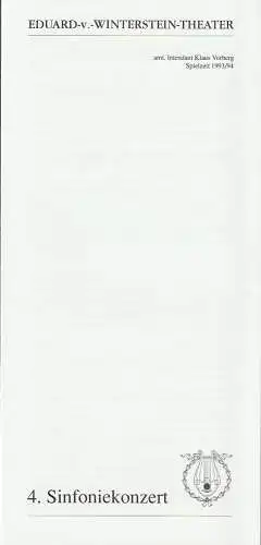 Eduard-von-Winterstein-Theater Annaberg, stellv. Intendant Klaus Vorberg, Michel Eccarius: Programmheft 4. SINFONIEKONZERT ORCHESTER DES EDUARD-VON-WINTERSTEIN-THEATERS ANNABERG 6. Dezember 1993 Spielzeit 1993 / 94 Heft 10. 