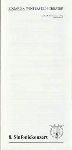 Eduard-von-Winterstein-Theater Annaberg, Hans-Hermann Krug, Michael Eccarius: Programmheft 8. SINFONIEKONZERT ORCHESTER DES EDUARD-VON-WINTERSTEIN-THEATERS  MIT DEM ERZGEBIRGISCHEN SINFONIEORCHESTER AUE  6. + 7. April 1997  Spielzeit 1996 / 97 Heft 17. 