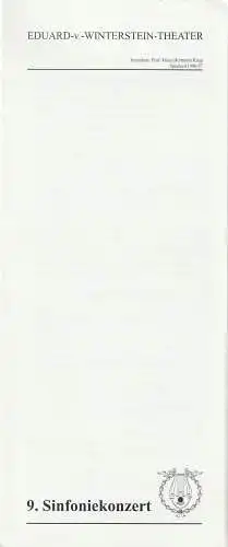 Eduard-von-Winterstein-Theater Annaberg, Hans-Hermann Krug, Michael Eccarius: Programmheft 9. SINFONIEKONZERT ORCHESTER DES EDUARD-VON-WINTERSTEIN-THEATERS  MIT DEM ERZGEBIRGISCHEN SINFONIEORCHESTER AUE 26. + 28. April 1997  Spielzeit 1996 / 97 Heft 19. 