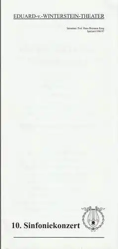 Eduard-von-Winterstein-Theater Annaberg, Hans-Hermann Krug, Michael Eccarius: Programmheft 10. SINFONIEKONZERT FREMD BIN ICH EINGEZOGEN ORCHESTER DES EDUARD-VON-WINTERSTEIN-THEATERS  8. Mai 1997 Spielzeit 1996 / 97 Heft 20. 