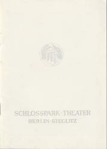 Schlosspark Theater Berlin-Steglitz, Boleslaw Barlog, Alfred Beßler: Programmheft Murray Schisgal LIIIEBE 7. April 1965 Spielzeit  1964 / 65 Heft 130. 