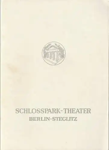 Schlosspark Theater Berlin-Steglitz, Boleslaw Barlog, Alfred Beßler: Programmheft Moliere DER MENSCHENFEIND Spielzeit 1958 / 59 Heft 76   ( Le Misanthrope ). 