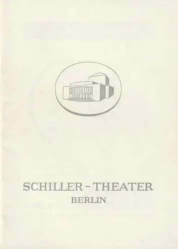 Schiller-Theater, Boleslaw Barlog, Albert Beßler: Programmheft Dylan Thomas UNTER DEM MILCHWALD Schiller-Theater 1958. 
