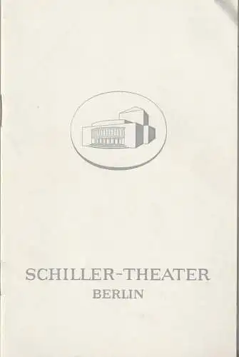 Schiller-Theater, Boleslaw Barlog, Albert Beßler: Programmheft Anton Tschechow DIE MÖWE Spielzeit 1968 / 69 Heft 202. 