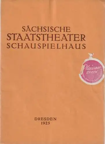 Verwaltung der Sächsischen Staatstheater  Ursula Richter (Fotos): Programmheft Bernard Shaw DIE HEILIGE JOHANNA Schauspielhaus Dresden 1925. 