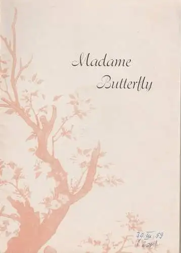 Stadttheater Zittau, Hubertus Methe, Swanhit Vogel: Programmheft Giacomo Puccini MADAME BUTTERFLY. 