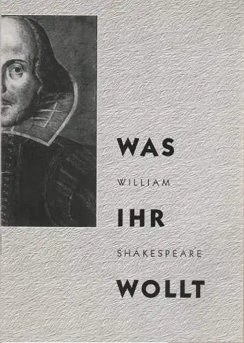 Staatstheater Cottbus, Christoph Schroth, Bert Koß, Marlies Kross ( Fotos ): Programmheft William Shakespeare WAS IHR WOLLT Staatstheater Cottbus 1994 Nr. 8. 