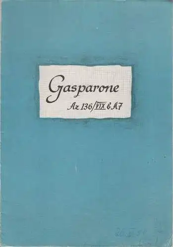Städtische Theater Zittau, Hubertus Methe: Programmheft Carl Millöcker GASPARONE Spielzeit 1958 / 59. 