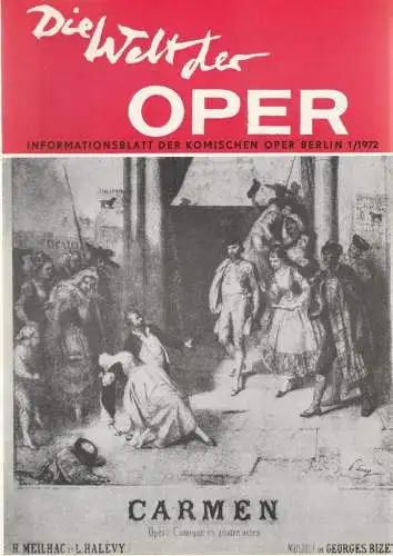 Komische Oper Berlin DDR, Stephan Stompor: DIE WELT DER OPER Informationsblatt der Komischen Oper 1 / 1972. 