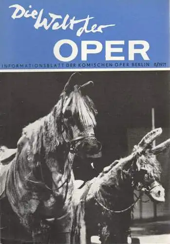 Komische Oper Berlin DDR, Stephan Stompor, Horst Seeger: DIE WELT DER OPER Informationsblatt der Komischen Oper 8 / 1971. 