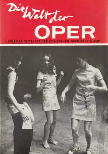 Komische Oper Berlin DDR, Stephan Stompor, Horst Seeger: DIE WELT DER OPER Informationsblatt der Komischen Oper 4 / 1971. 