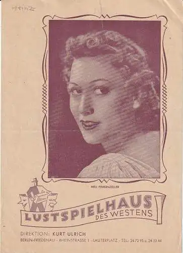 Lustspielhaus des Westens, Kurt Ulrich: Programmheft Uraufführung F. D. Andam / W. P. Zibaso GÖTTERKINDER 1947. 