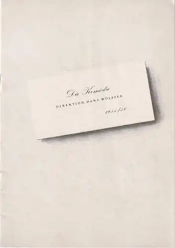 Komödie, Hans Wölffer: Programmheft William Douglas Home EIN MANN FÜR JENNY Komödie Berlin 1955. 