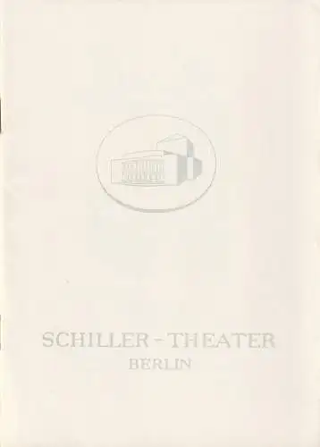Schiller  Theater Berlin, Boleslaw Barlog, Albert Beßler: Programmheft Friedrich Hölderin EMPEDOKLES Spielzeit 1962 / 63 Heft 134. 