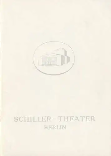 Schiller  Theater Berlin, Boleslaw Barlog, Albert Beßler: Programmheft Frank Wedekind DER MARQUIS VON KEITH Spielzeit 1963 / 64 Heft 137. 
