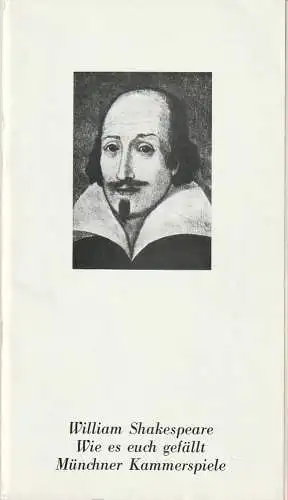 Münchner Kammerspiele, Hans-Reinhard Müller, Michael Wachsmann, Rosemarie Koch, Wolfgang Zimmermann: Programmheft Shakespeare WIE ES EUCH GEFÄLLT Münchner Kammerspiele 1982 Heft 4. 