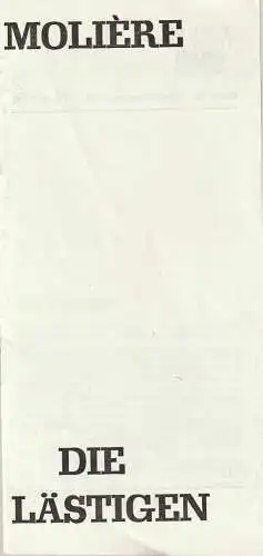 Forum - Theater, Frank Burckner: Programmheft Moliere DIE LÄSTIGEN 1965 28. Heft. 