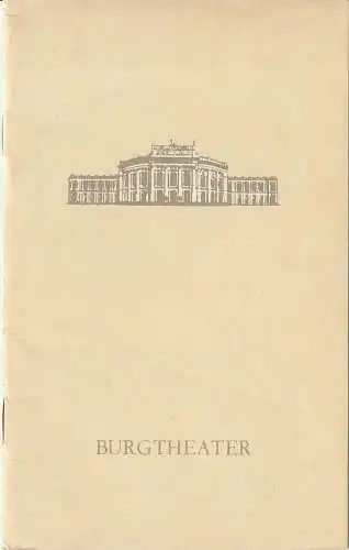 Burgtheater Wien, Friedrich Heer: Programmheft Gerhart Hauptmann VOR SONNENUNTERGANG Wiener Festwochen 1964. 