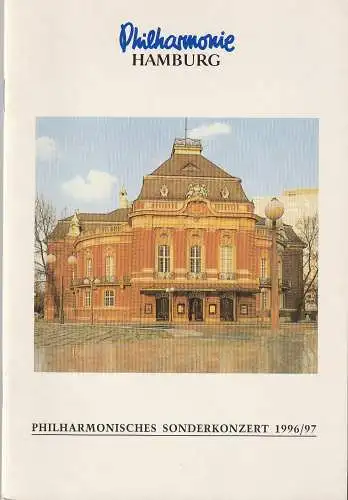 Philharmonie Hamburg, Klaus Angermann, Annedore Cordes: Programmheft PHILHARMONISCHES SONDERKONZERT 1996 Philharmonie Hamburg. 
