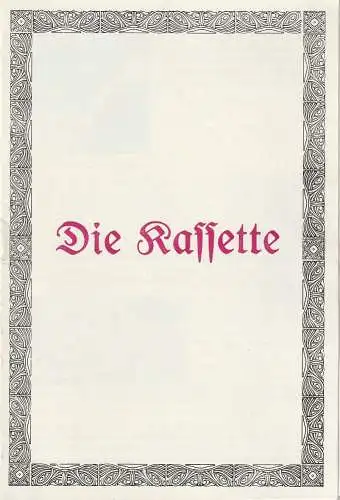 Städtische Theater Karl-Marx-Stadt, Dieter Mäde, Hanns Jochen Genzel: Programmheft Carl Sternheim DIE KASSETTE Spielzeit 1963 / 1964. 