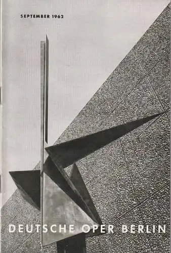 Deutsche Oper Berlin, Gustav Rudolf Sellner: Programmheft Giuseppe Verdi OTHELLO Gastspiel Renata Tebaldi 1. September 1962 signiert. 
