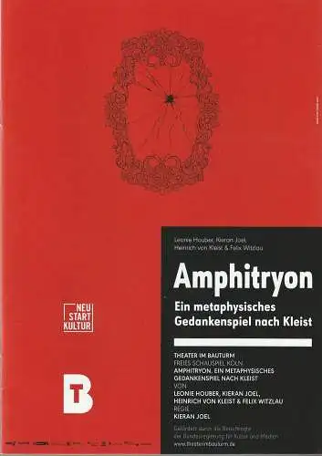 Theater im Bauturm  Freies Schauspiel Köln, Rene Michaelsen, Laurenz Leky: Programmheft Houber / Joel / Kleist / Witzlau AMPHITRYON Premiere 13. Mai 2022. 