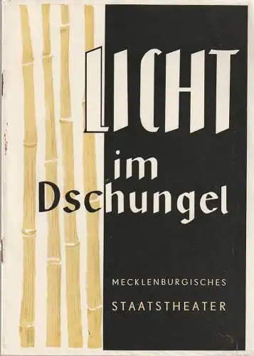 Mecklenburgisches Staatstheater Schwerin, Gert Richter, Erno Willroth: Programmheft Uraufführung Thomas Randen LICHT IM DSCHUNGEL. 
