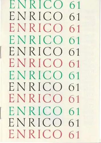 Mecklenburgisches Staatstheater Schwerin, Rudi Kostka, Peter Kaiser: Programmheft Renato Rascel ENRICO 61 Premiere 22. März 1970 Spielzeit 1969 / 70 Heft 19. 