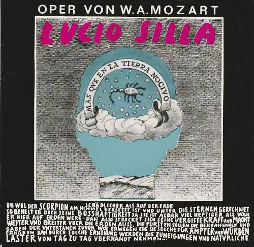 Hans-Otto-Theater Potsdam, Gero Hammer, Carola gerbert: Programmheft Wolfgang Amadeus Mozart LUCIO SILLA Premiere 29. Mai 1988 Spielzeit 1987 / 88 Nr. 13. 