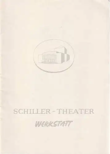Schiller-Theater Werkstatt, Boleslaw Barlog, Albert Beßler: Programmheft Frank Wedekind FRÜHLINGS ERWACHEN Spielzeit 1961 / 62 Heft 113. 