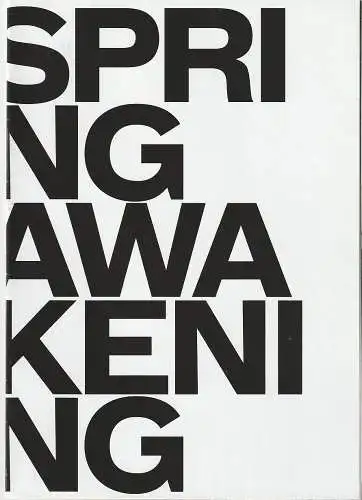 Theater, Oper und Orchester Halle, Stefan Rosinski, Florian Lutz, Jeanne Bindernagel: Programmheft Sater / Sheik / Wedekind SPRING AWAKENING Spielzeit 2016 / 2017. 
