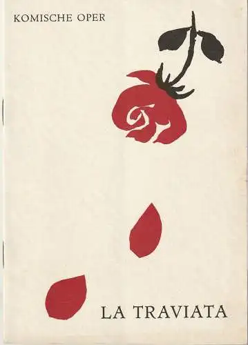 Komische Oper Berlin, Horst Seeger, Martin Vogler, Dietrich Kaufmann: Programmheft Giuseppe Verdi LA TRAVIATA 5. Juli 1964. 