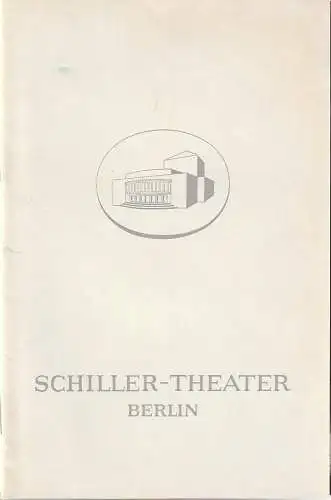 Schiller-Theater Berlin, Boleslaw Barlog, Albert Beßler: Programmheft Günter Grass DAVOR Spielzeit 1969 / 70. 
