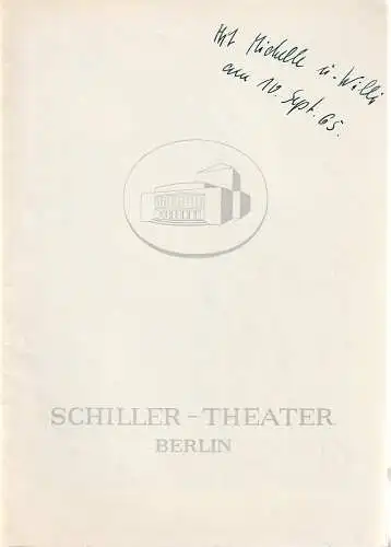Schiller-Theater Berlin, Albert Beßler: Programmheft Arthur Miller NACH DEM SÜNDENFALL Spielzeit 1964 / 65 Heft 160. 