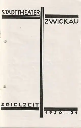 Stadttheater Zwickau, Stadttheater Reichenbach, Wolfgang Poppe: Programmheft Curt Goetz INGEBORG Stadttheater Reichenbach 1931. 